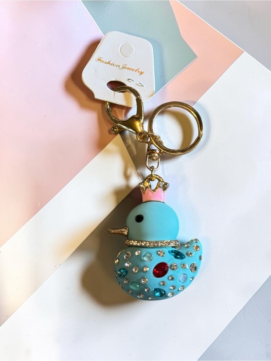 Accessories - Blue Jeweled Princess Duck Keychain NWT